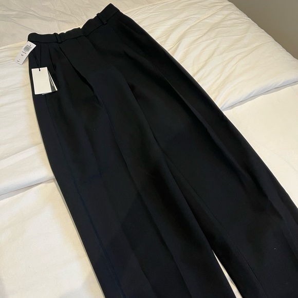 SZ 0 BABATON BLACK PLEATED DRESS PANTS - Picture 6 of 7
